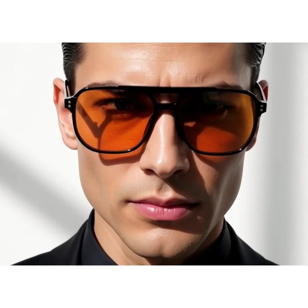 Men Retro‎ Vintage 70s Sunglasses Yellow Lens Shades Street Wear Eye Glasses Hot